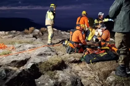 Equipe de resgate no Cânio Fortaleza (RS) | foto: CRBM / Divulgação