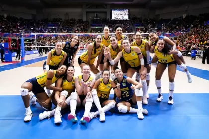 Time brasileiro de vôlei feminino na Liga das Nações | foto: © Divulgação/FIVB/Direitos Reservados