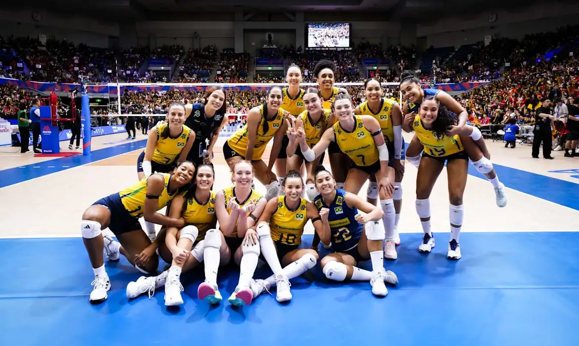 Time brasileiro de vôlei feminino na Liga das Nações | foto: © Divulgação/FIVB/Direitos Reservados